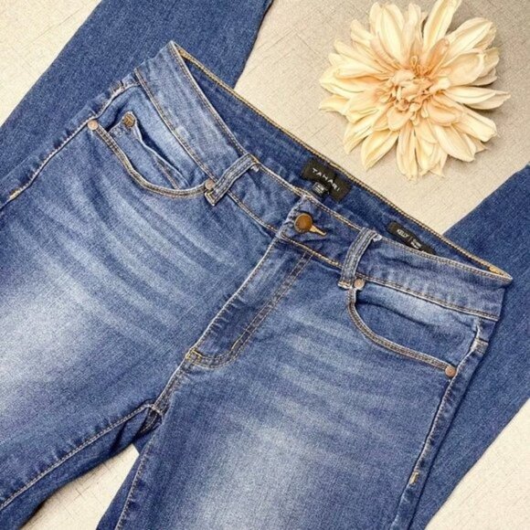 Tahari Classic Skinny Jeans Dark Blue Distressed Stretch 6 - Picture 5 of 8
